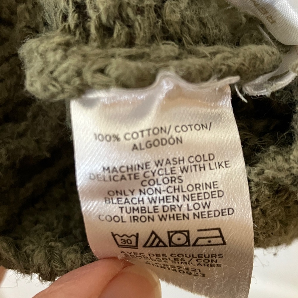 Moss green slub knit 100% cotton - Picture 4 of 4